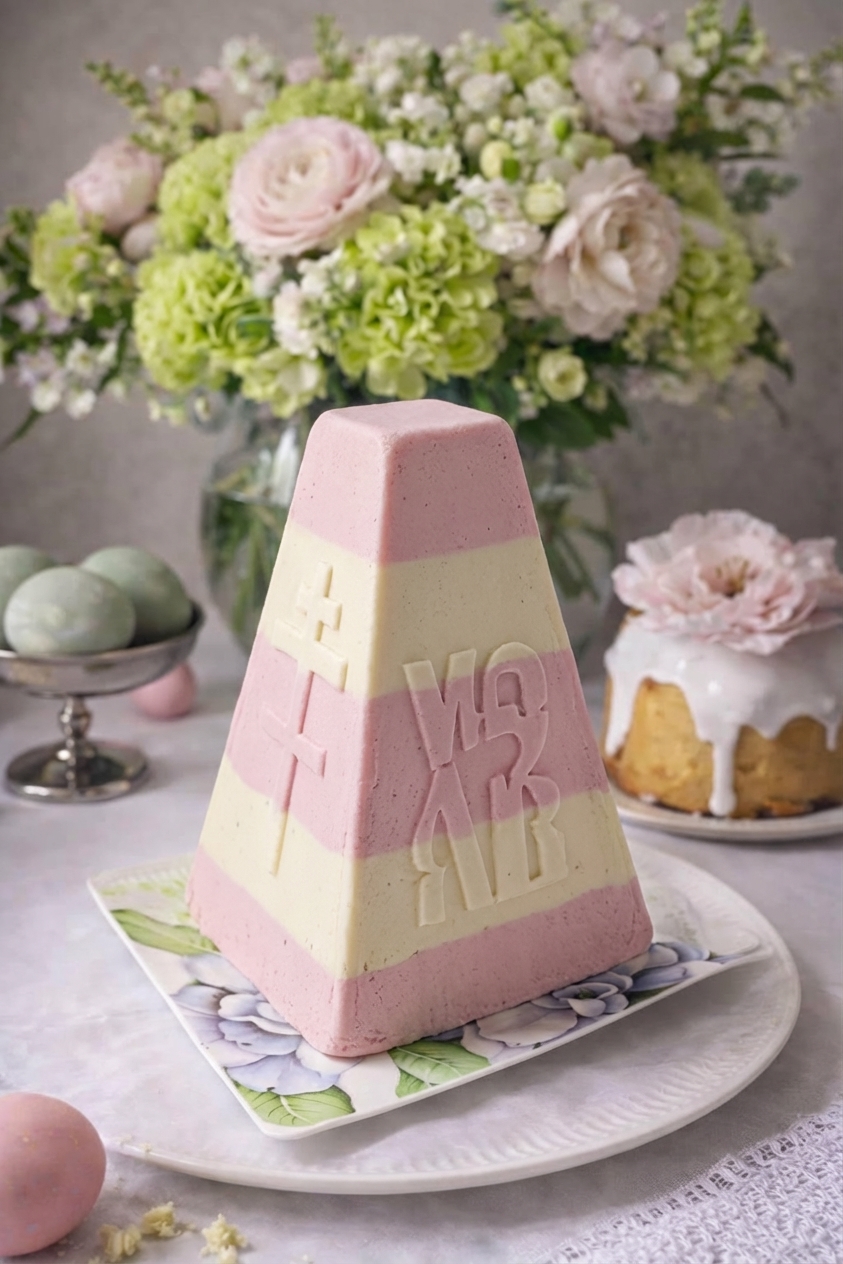 Cottage Cheese Easter Dessert (Cherry–Pistachio)