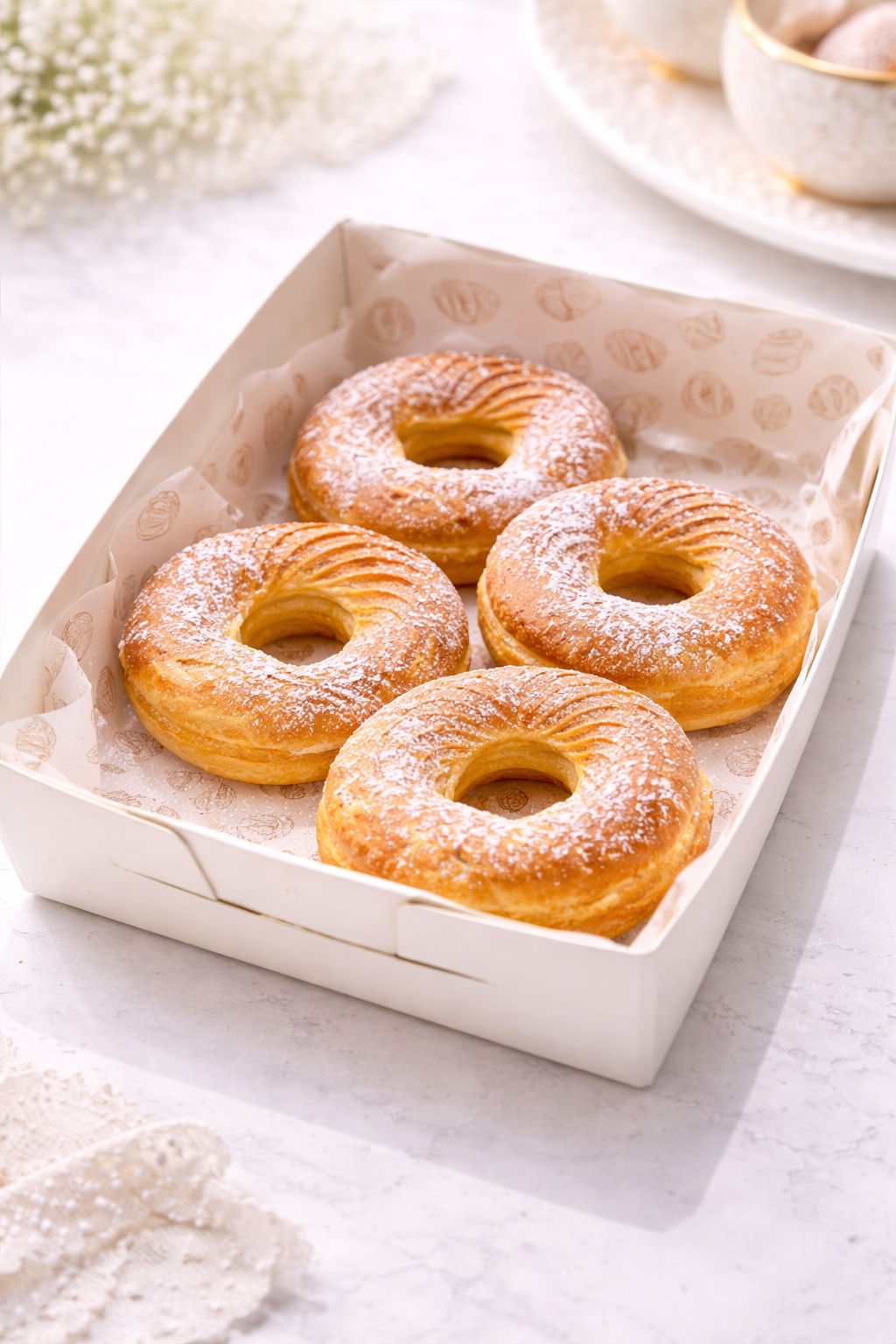 Choux Pastry Rings with Cottage Cheese