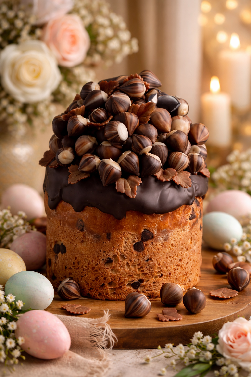 Kulich with Nut Cream Filling