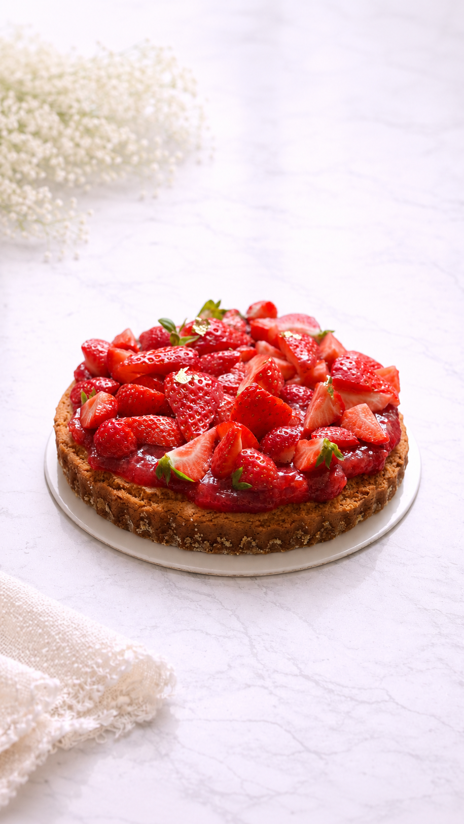 Strawberry and Basil Tart